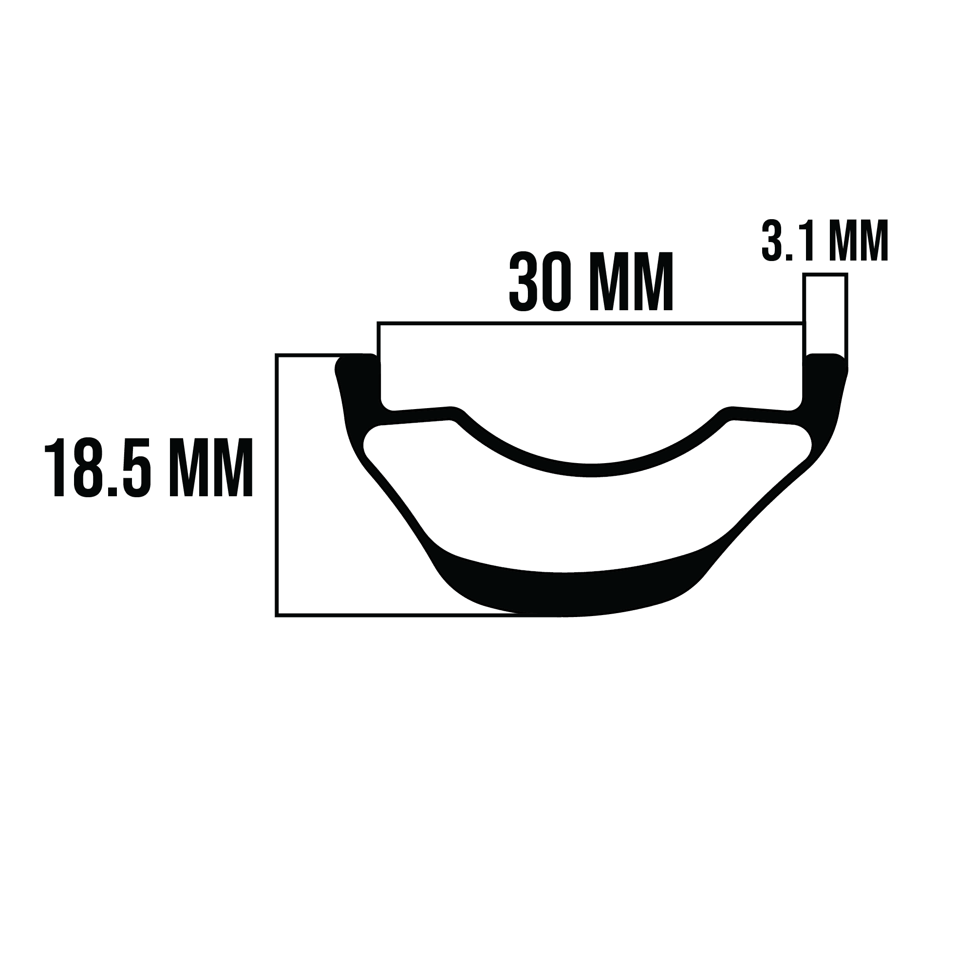 Ethos Trail Front Rim Profile